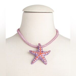 🐠BETSEY JOHNSON MERMAID JEWELS STARFISH CORD NECKLACE-  NWT
